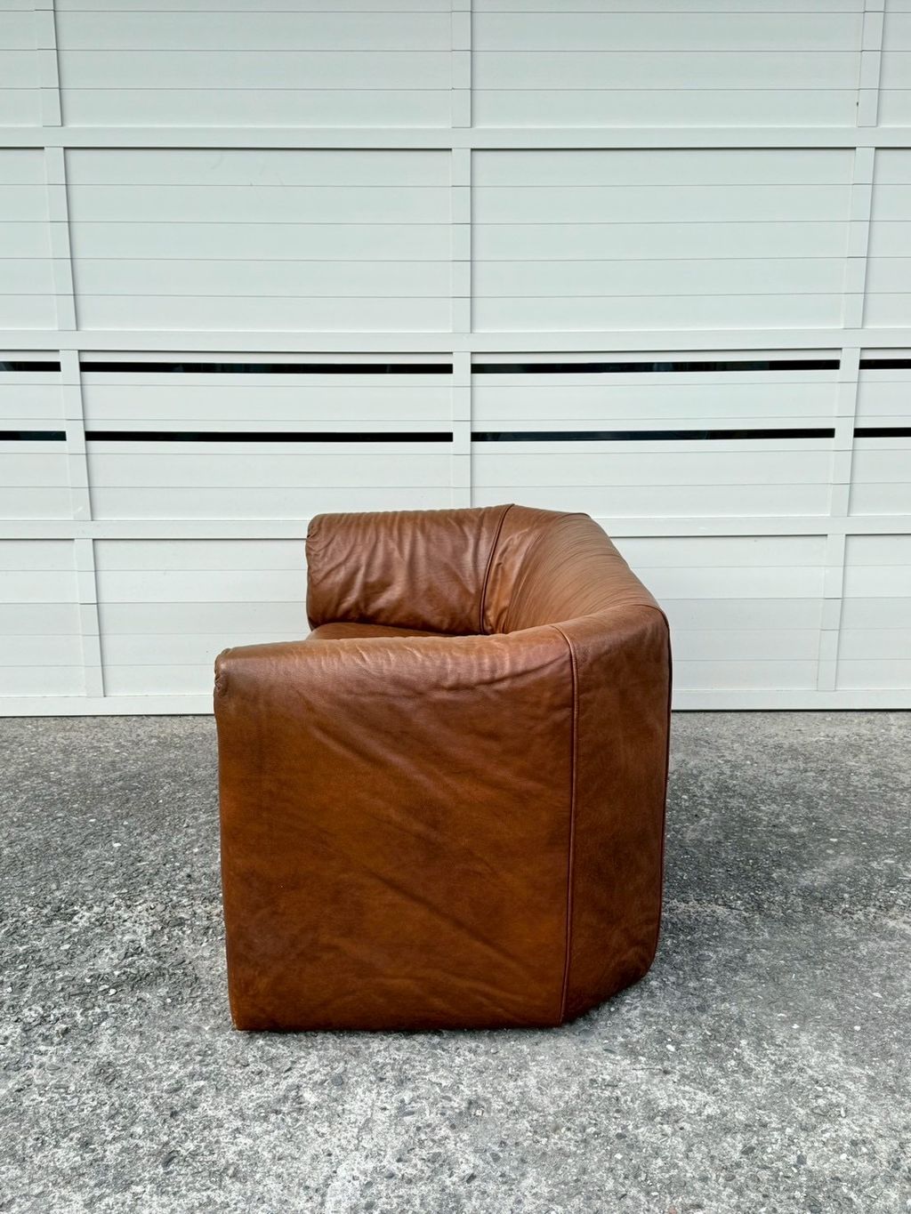 N3888 Vintage 1970s Brown 2 seats sofa (9)