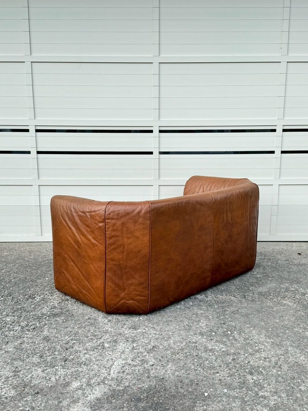 N3888 Vintage 1970s Brown 2 seats sofa (10)