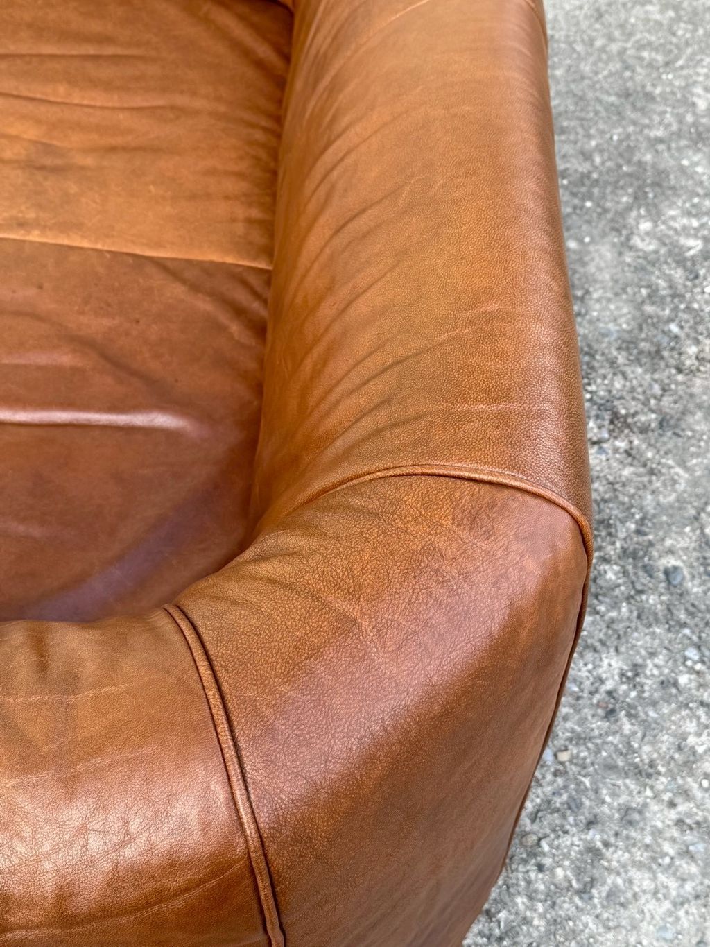 N3888 Vintage 1970s Brown 2 seats sofa (7)