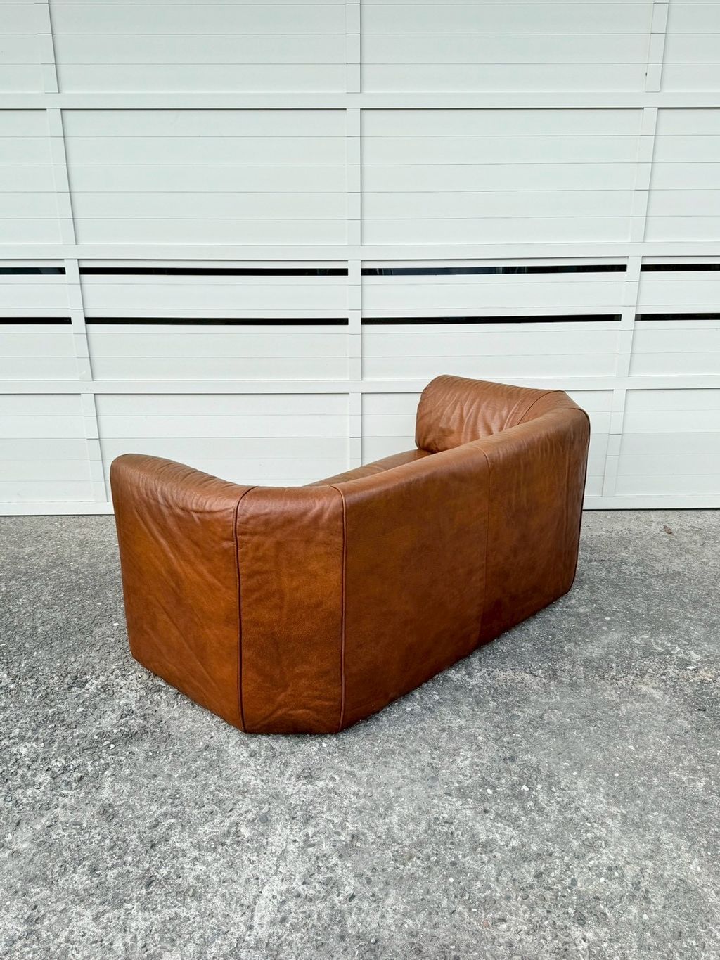 N3888 Vintage 1970s Brown 2 seats sofa (4)