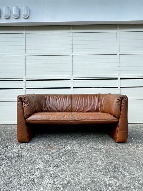 N3888 Vintage 1970s Brown 2 seats sofa (8)