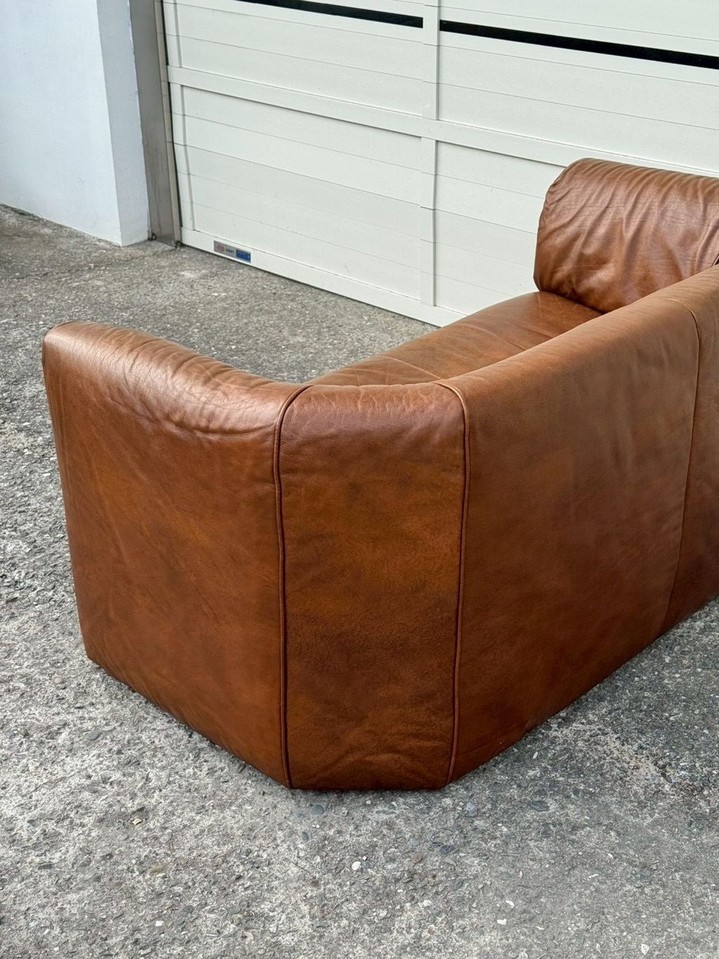 N3888 Vintage 1970s Brown 2 seats sofa (17)