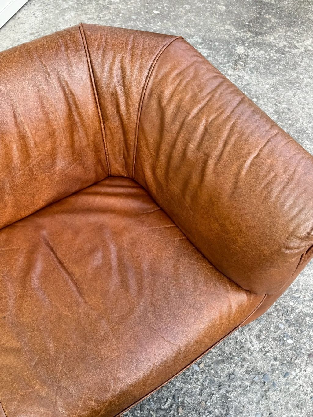 N3888 Vintage 1970s Brown 2 seats sofa (6)