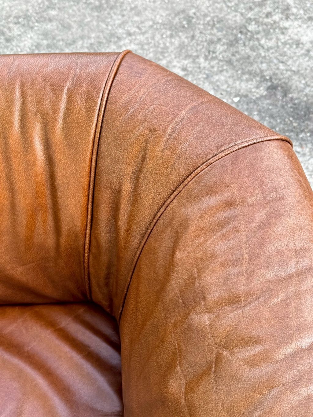 N3888 Vintage 1970s Brown 2 seats sofa (15)
