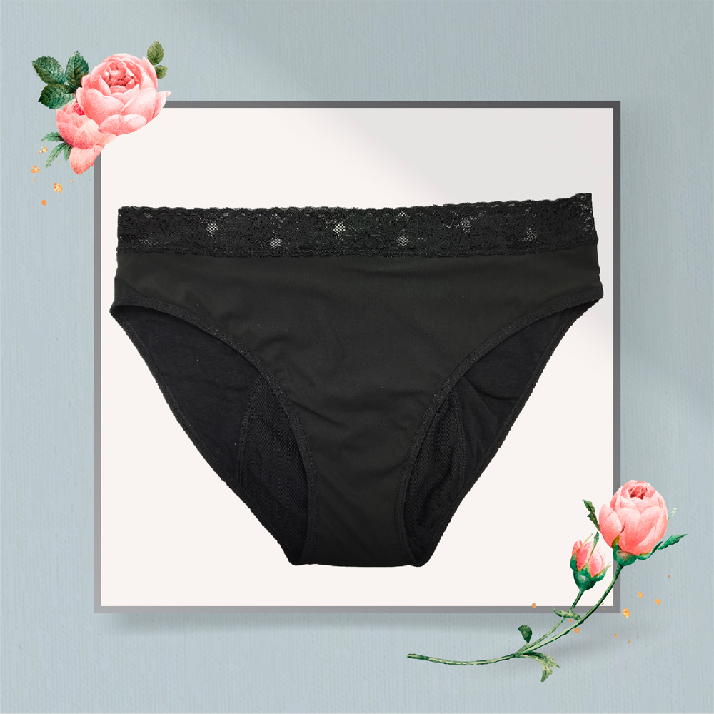 SELENACARE, Menstrual Undies, CLASSIC, Black, Size M