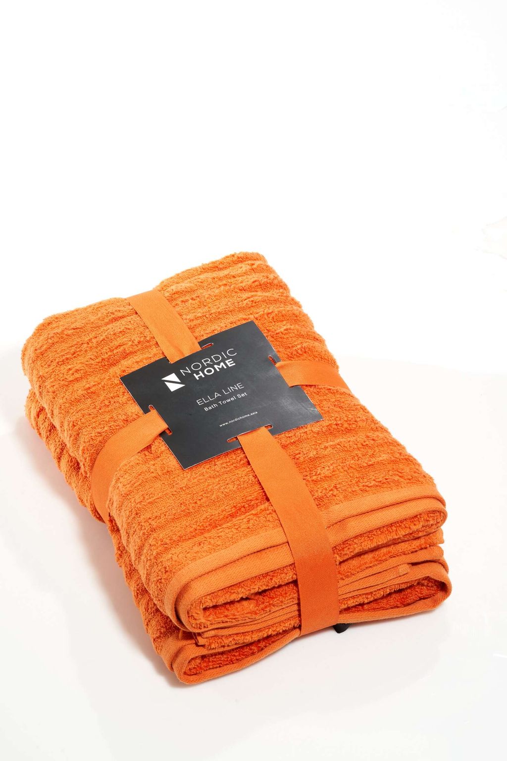 Nordic Home Ella Line Towel Peach Caramel 01-min