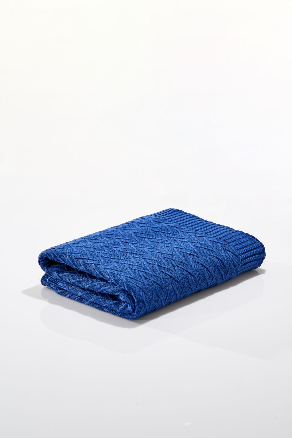 MOROCCO KNITTED BLANKET THROW BLUE