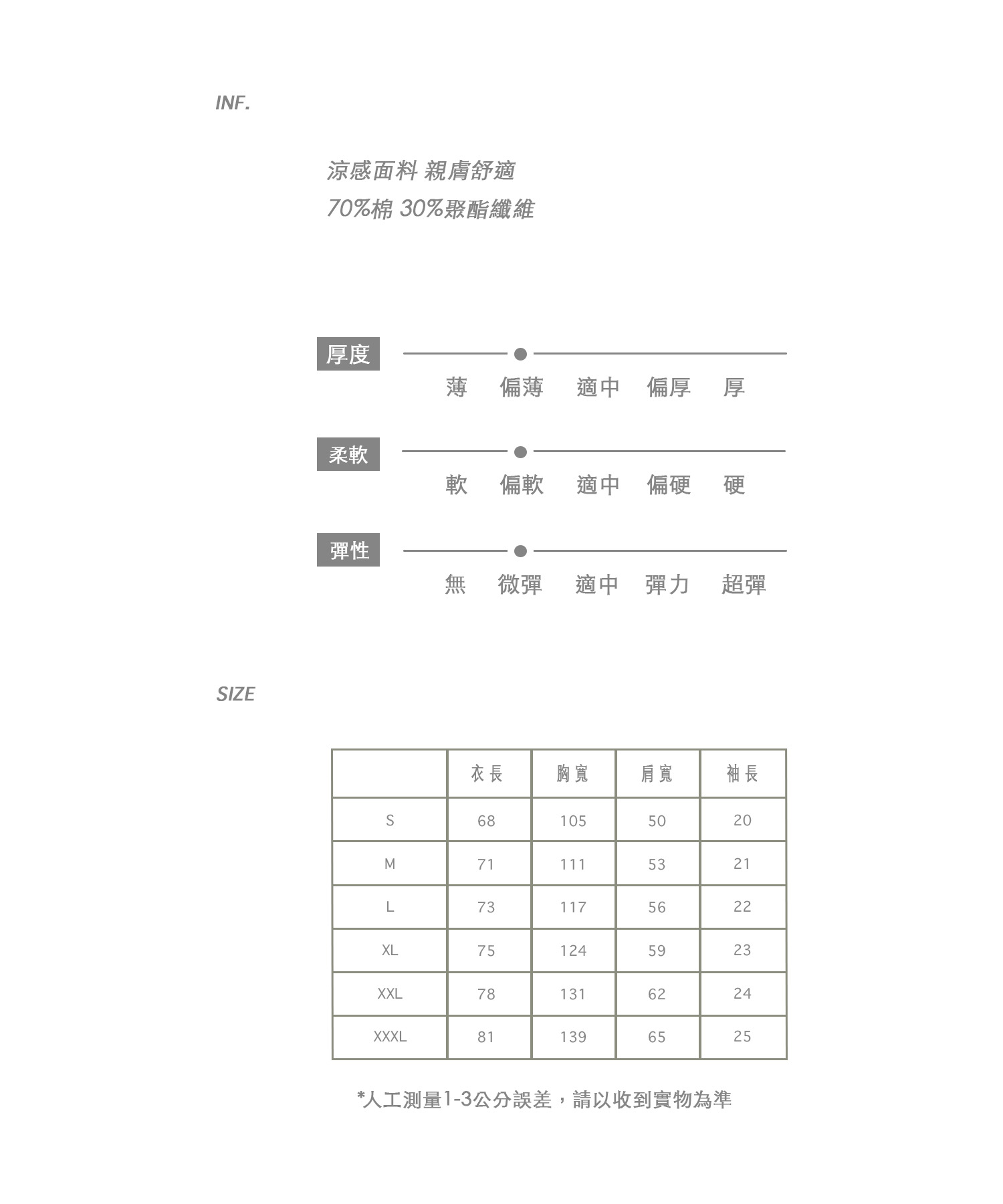 衣服尺碼 拷貝