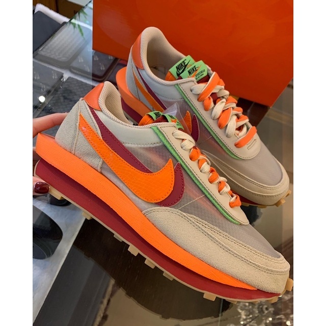 Nike LDWaffle x CLOT x Sacai 三方聯名橘紅色解構球鞋預購– LIMIT精品