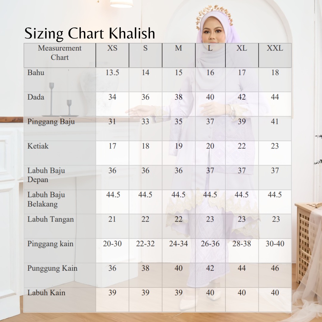 SIZING CHART KHALISH