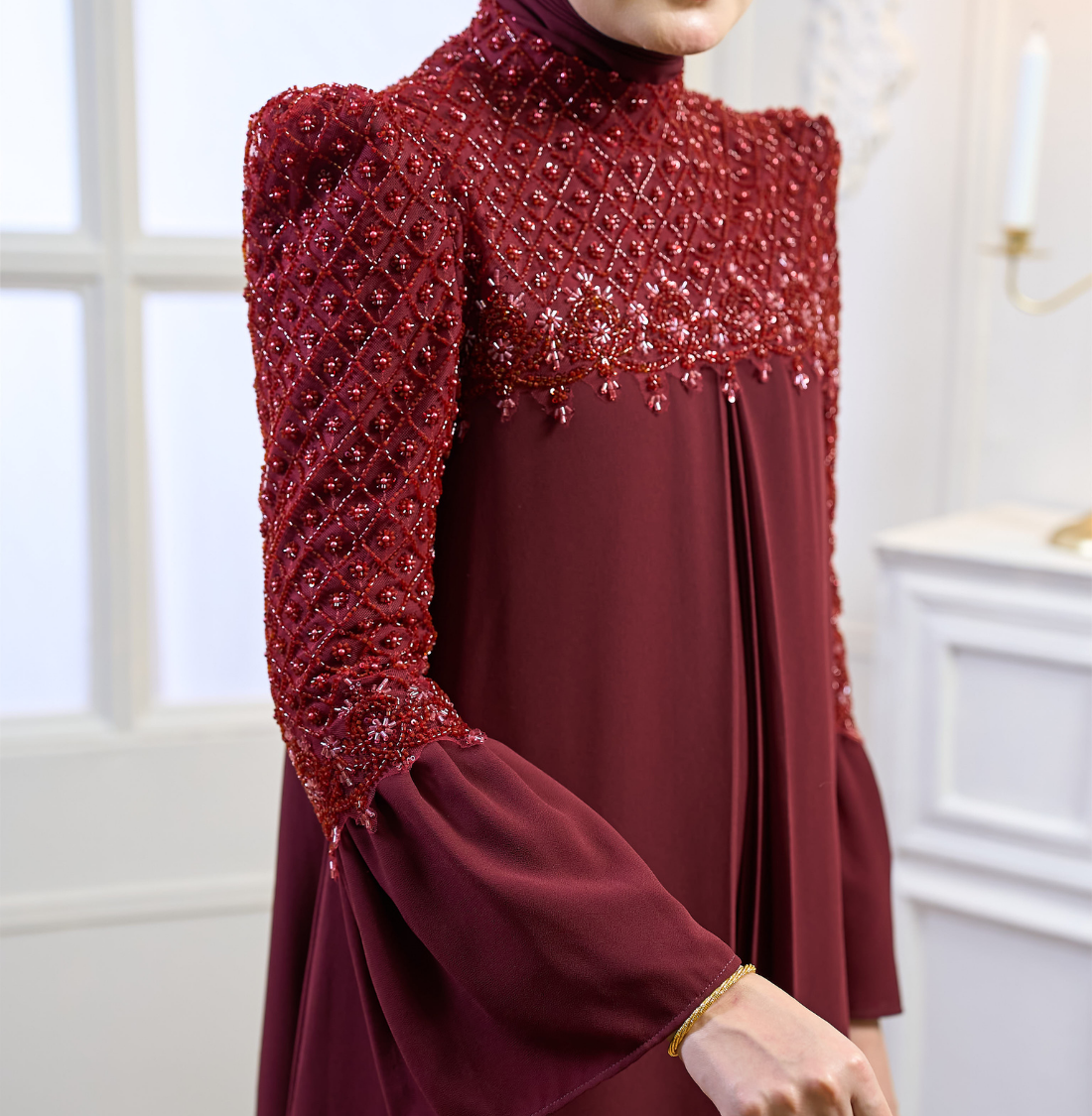 Rosella Dress in Burgundy