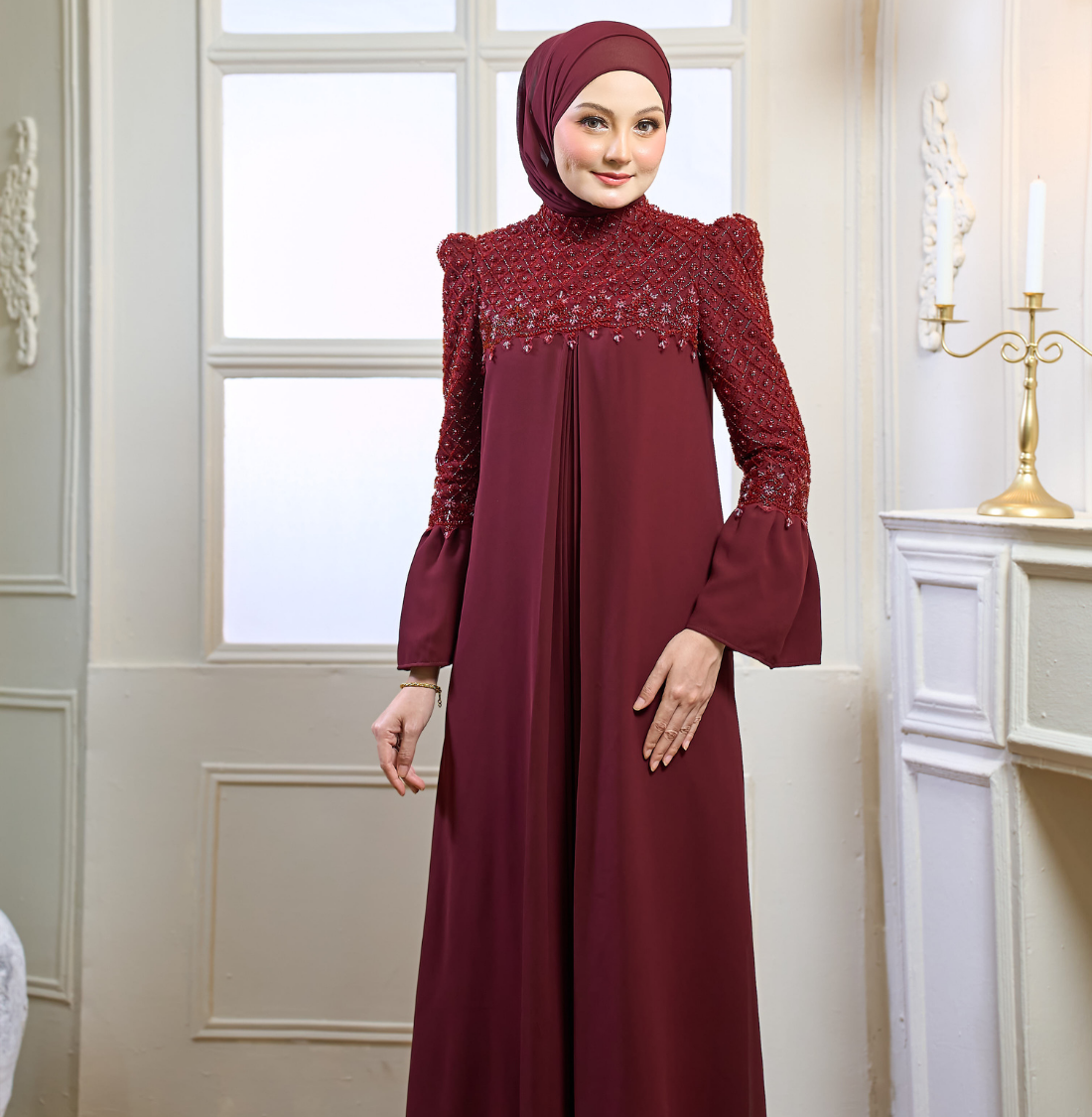 Rosella Dress in Burgundy