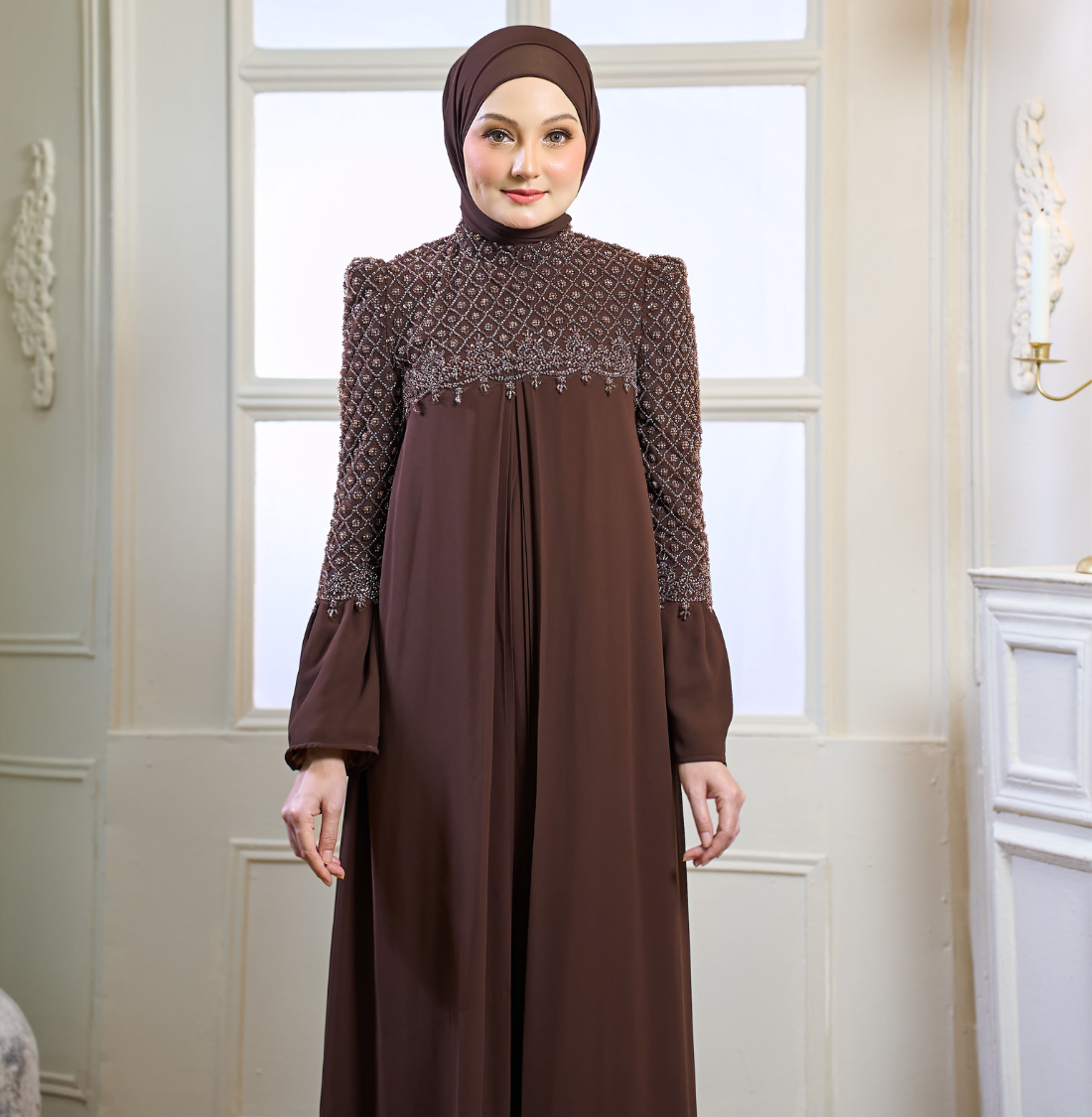 Rosella Dress in Rich Brown