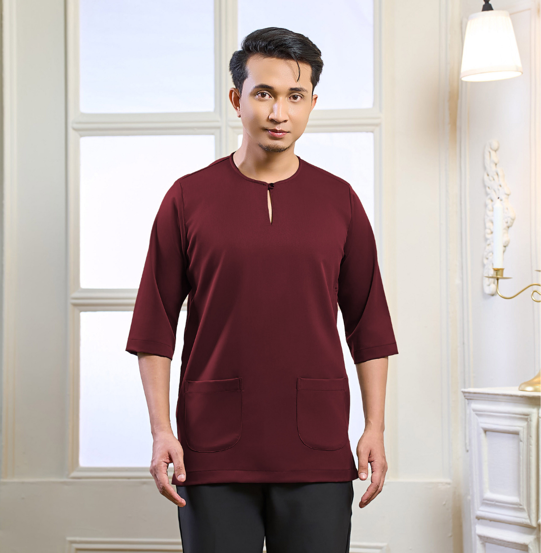 Rayyan Kurta in Burgundy