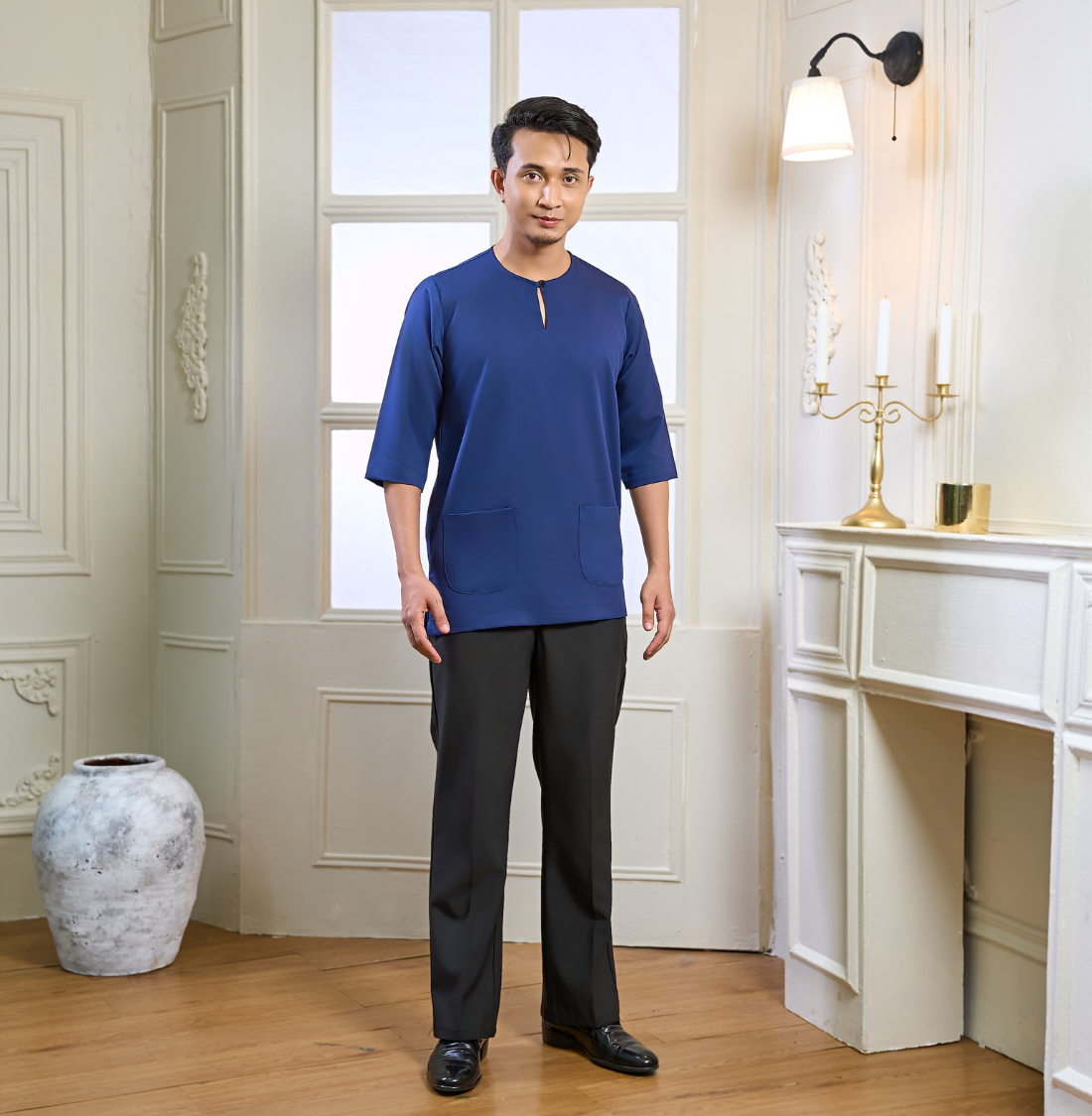 Rayyan Kurta in Navy