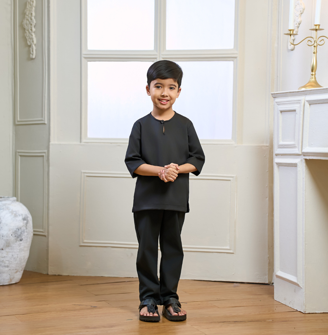 Rayyan Kurta Kids in Black