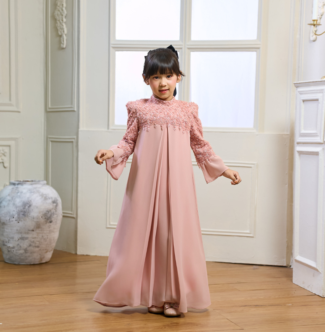 Rosella Dress Kids in Rose Pink