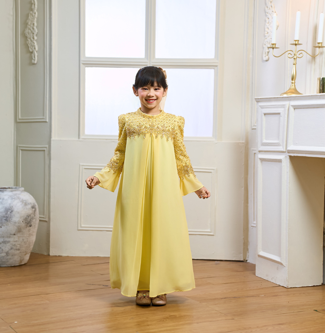 Rosella Dress Kids in Soft Yellow