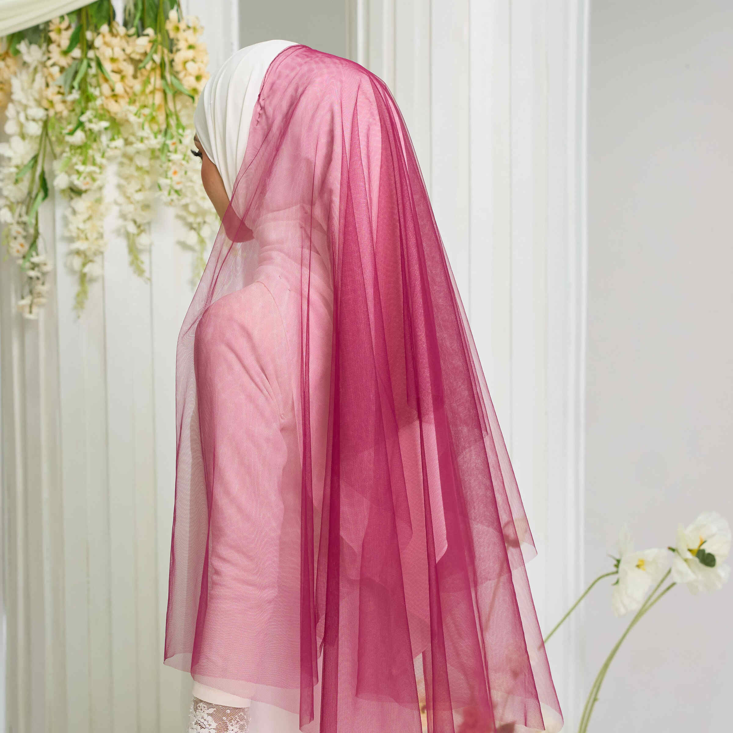 Veil 2 Layer in Burgundy