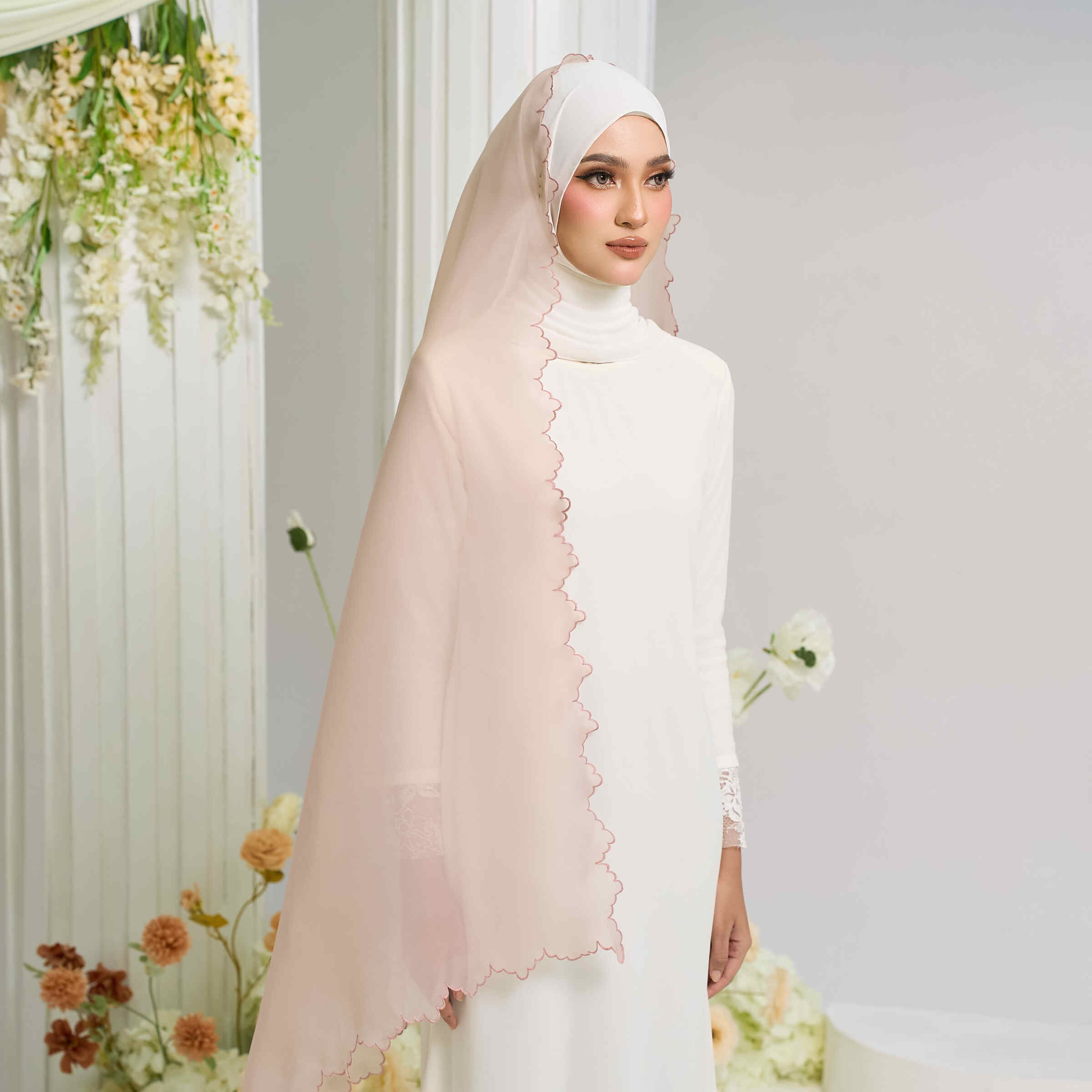 Organza Veil in Rose Gold