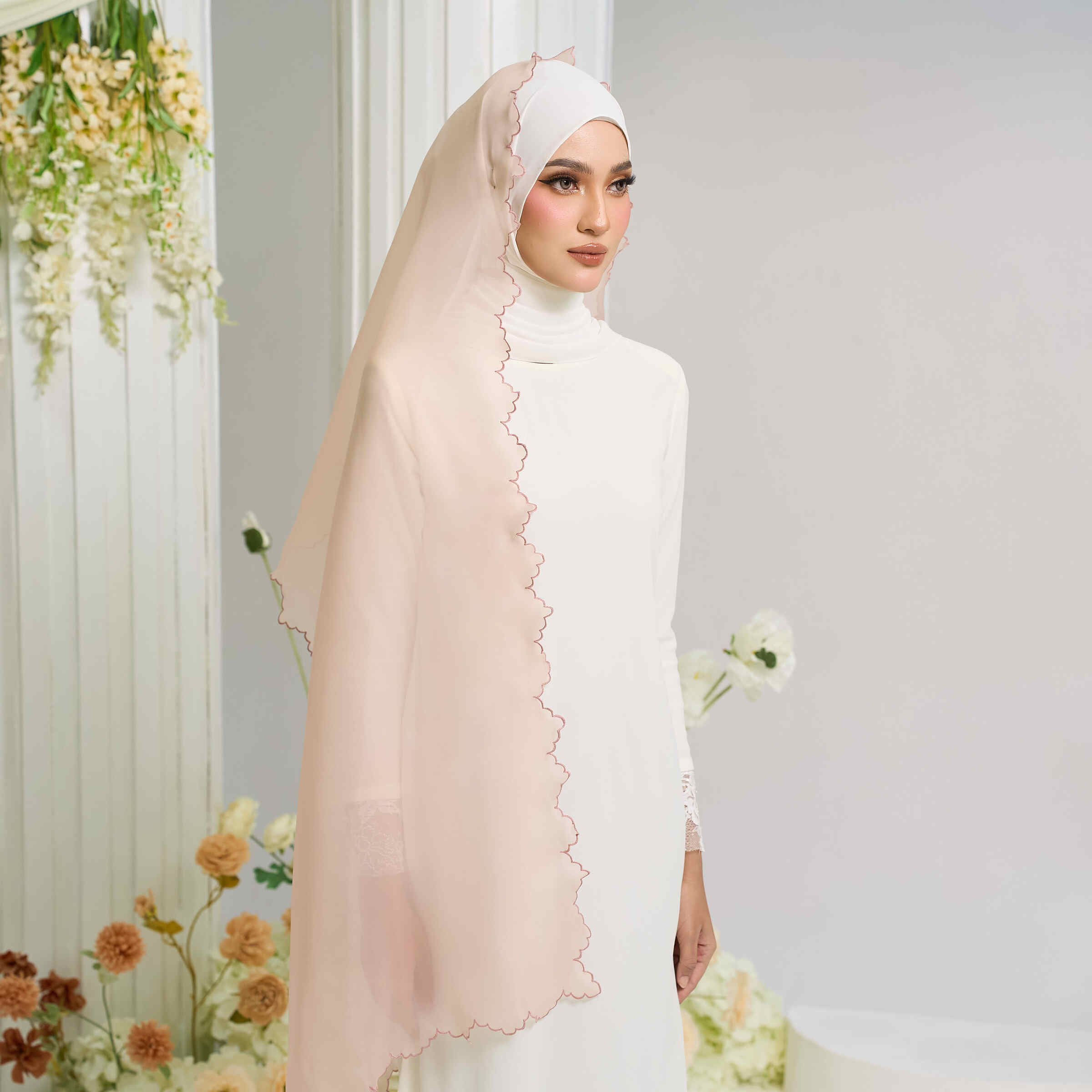Organza Veil in Nude