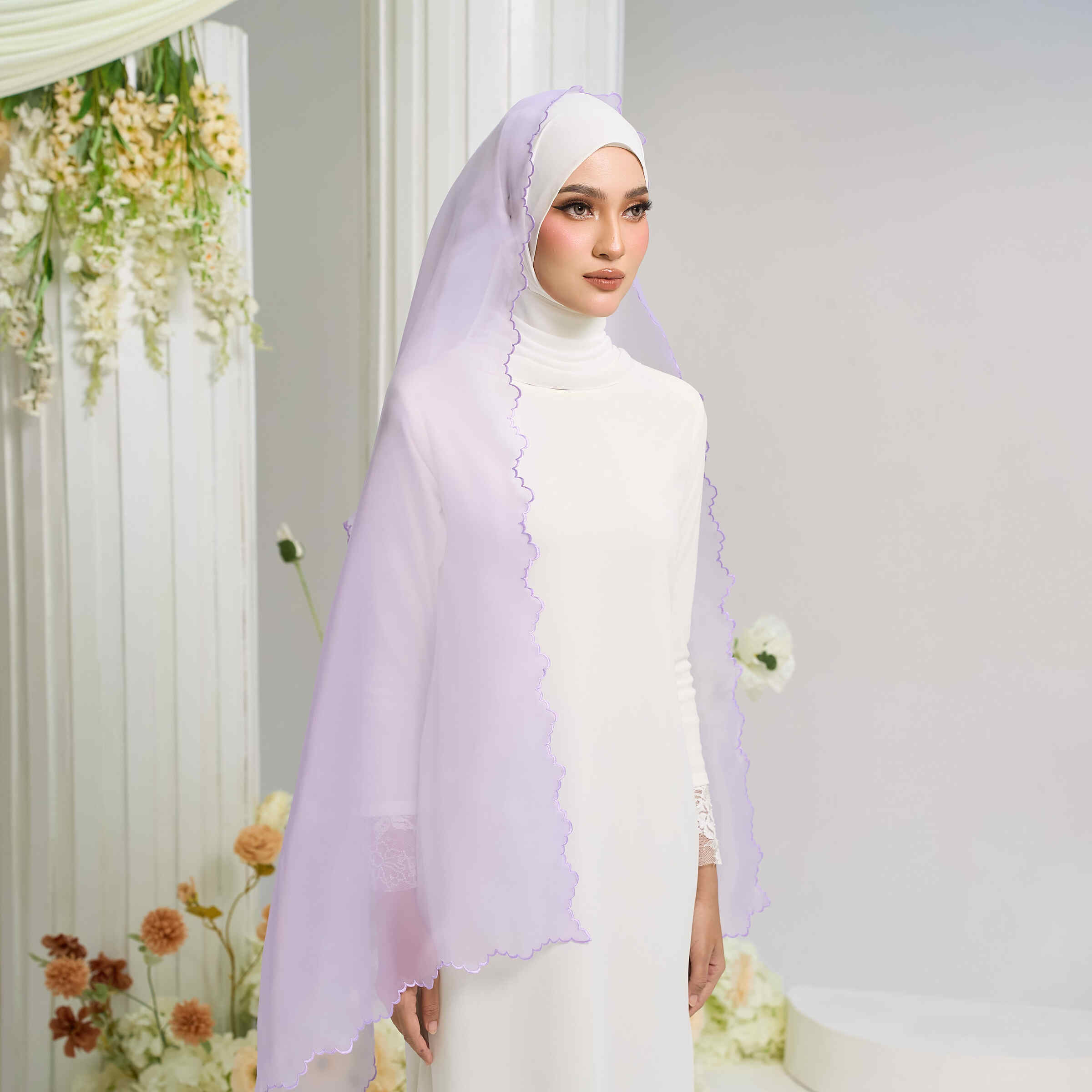 Organza Veil in Lilac