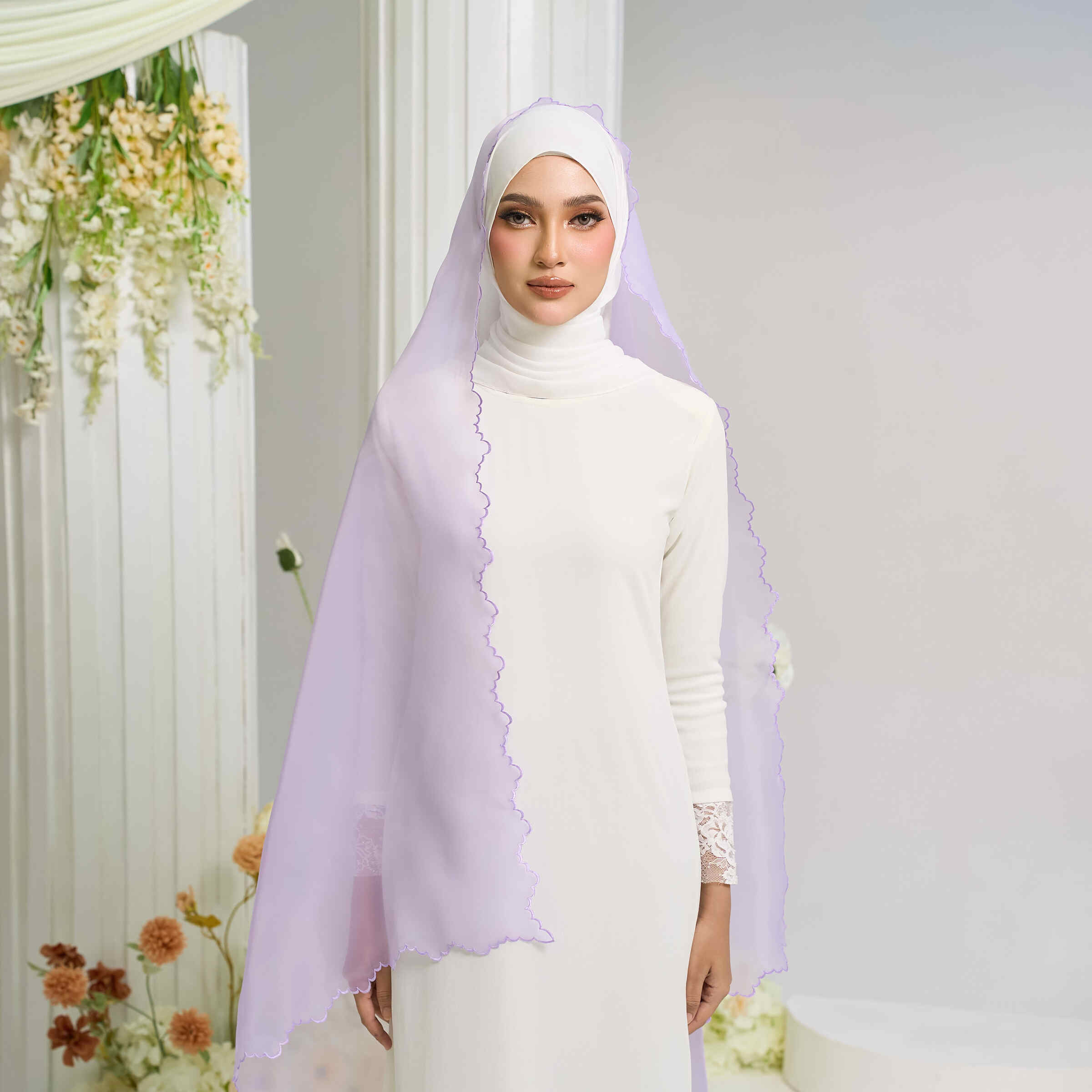 Organza Veil in Lilac