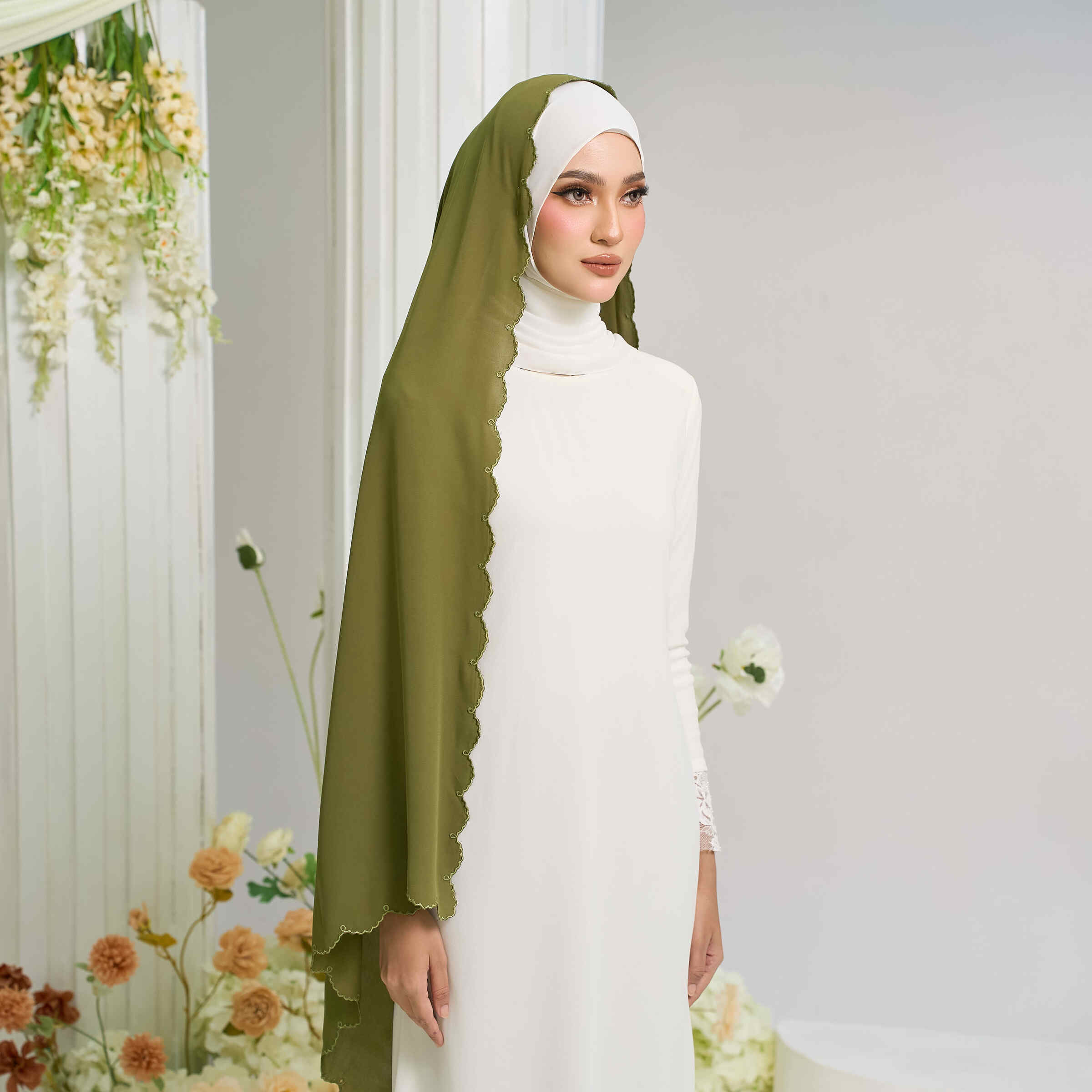 Veil Sulam Chiffon in Olive