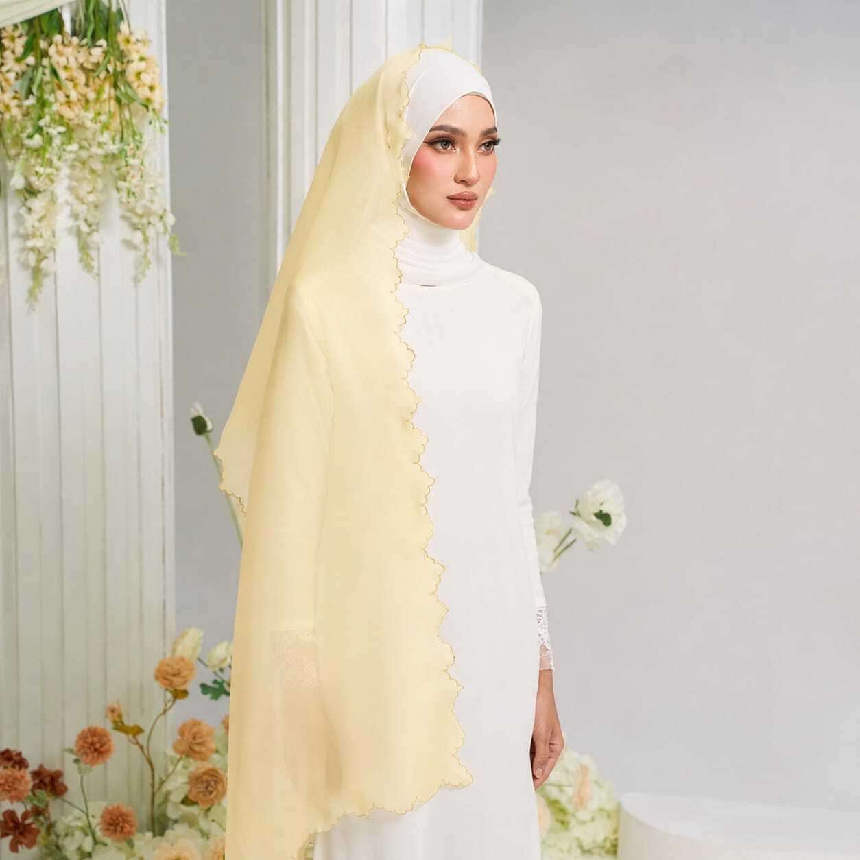 Organza Veil in Soft Yellow