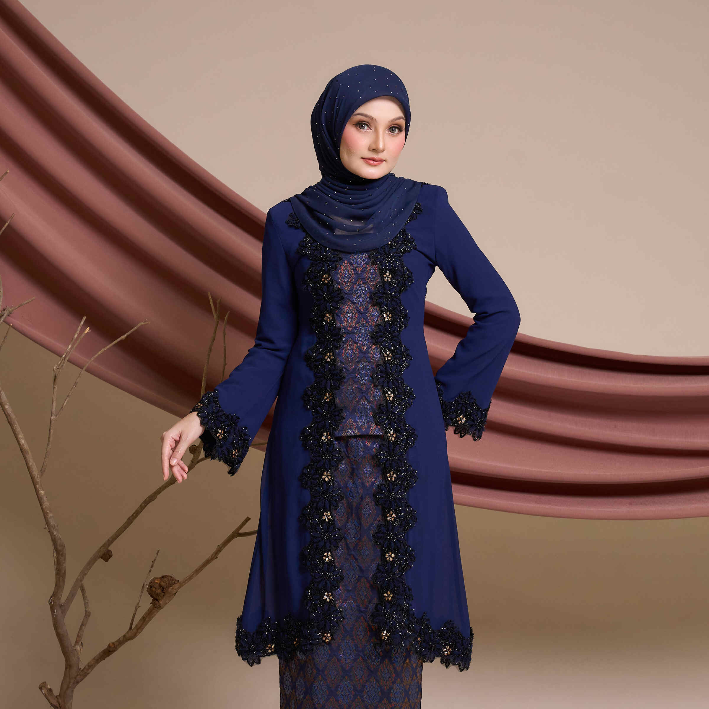 Suri Songket in Navy