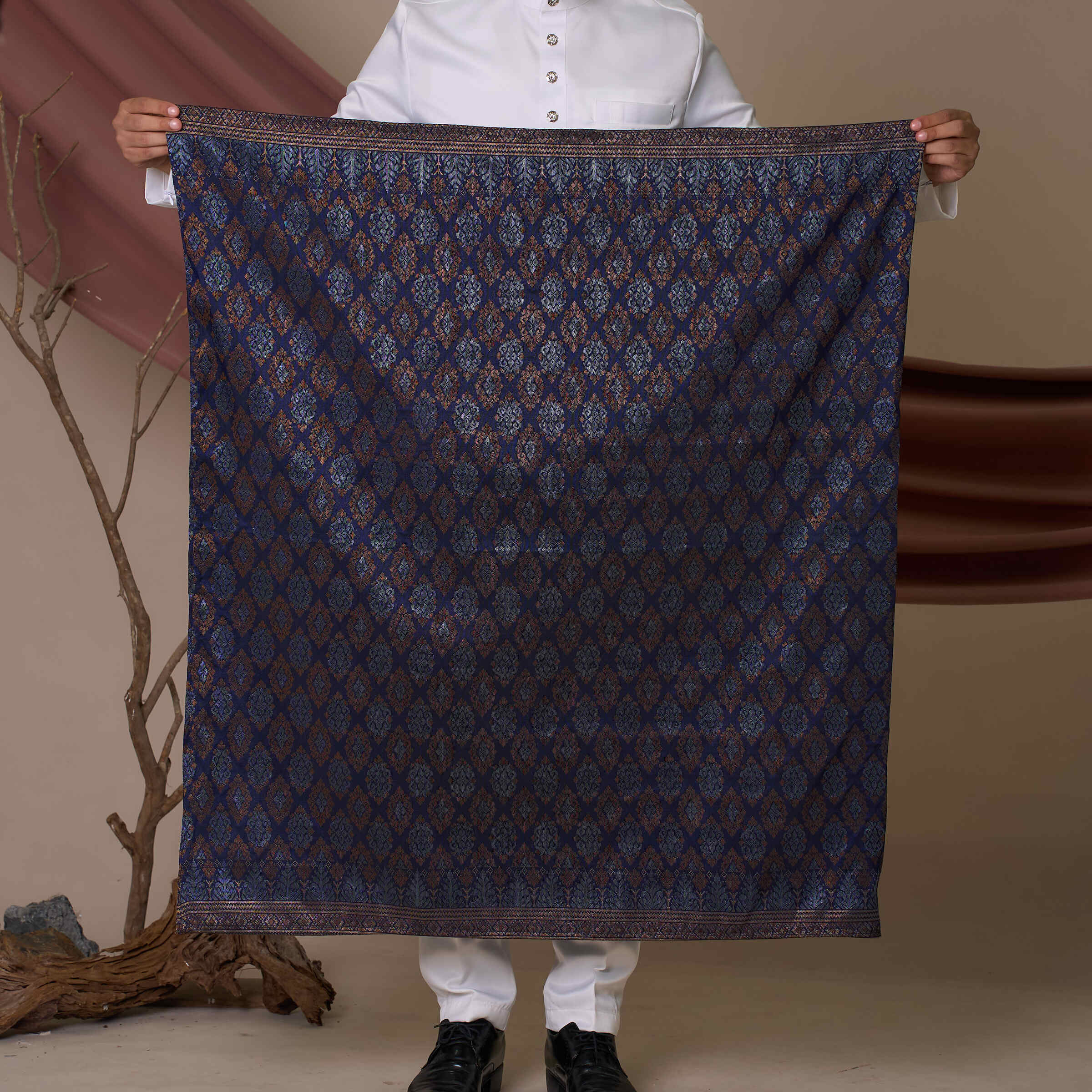 Sampin Songket in Navy