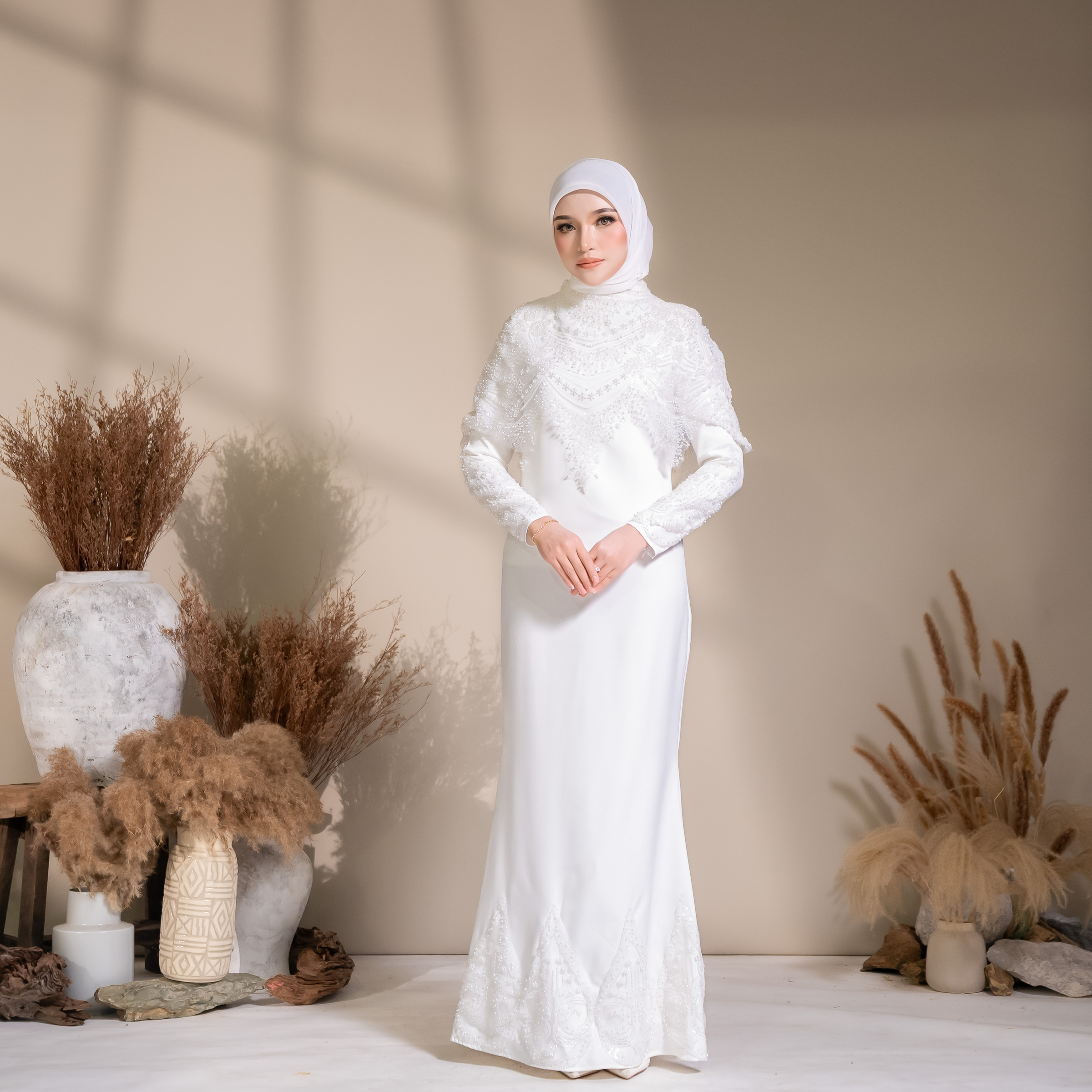 Elara Dress in Off White 1