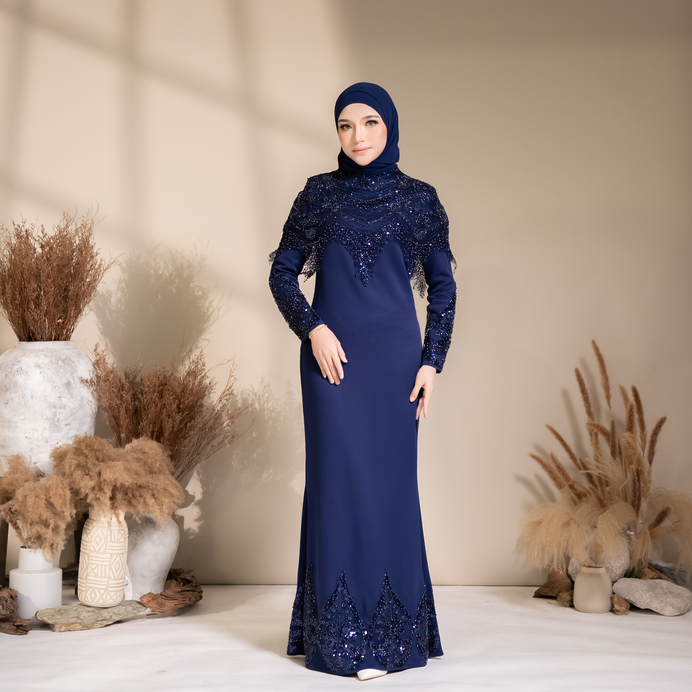 Elara Dress in Navy