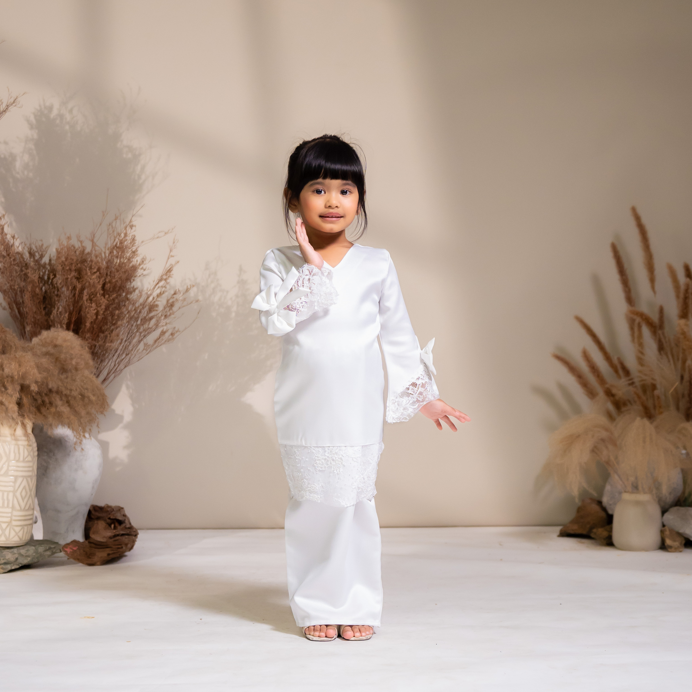 Ayra Kids Kurung in Off White 1