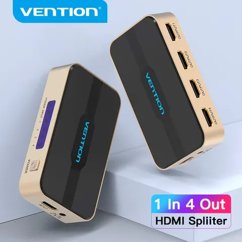 vention - 1-in-4-out-hdmi-splitter-1-in-4-out-hd-4k-30hz-hdmi-1-4-1x2-1x4-adapter-with-power-supply-34317099958438