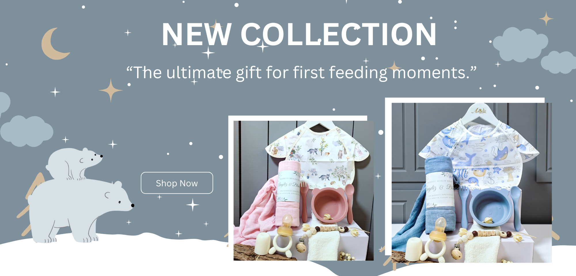 Your Baby First Meal Complete Set | Angeliz Baby Gift Set Hamper for newborn & baby shower | Our hampers come with free standard shipping Malaysia-wide