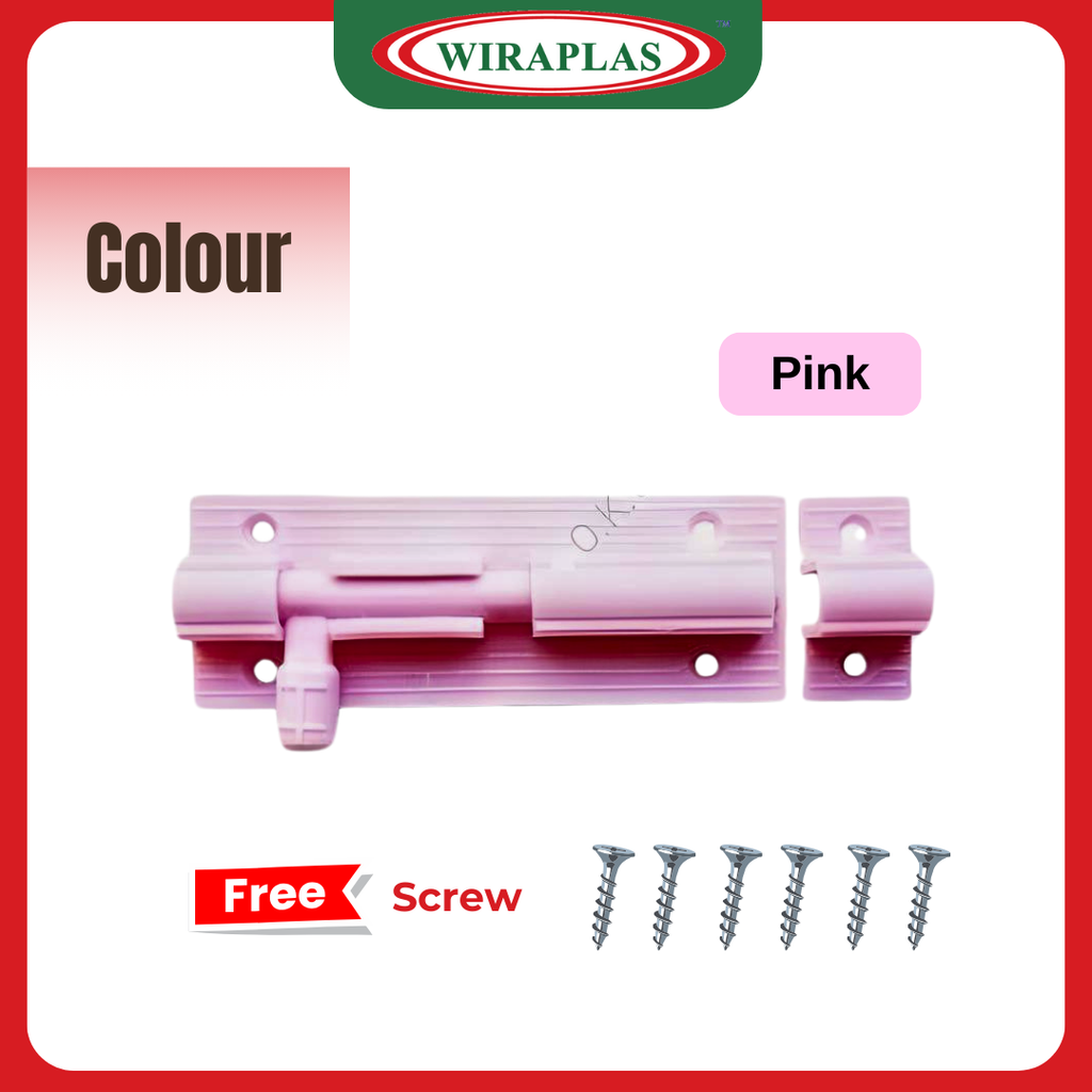 Wiraplas PVC Toilet Door Bolt Selak 6