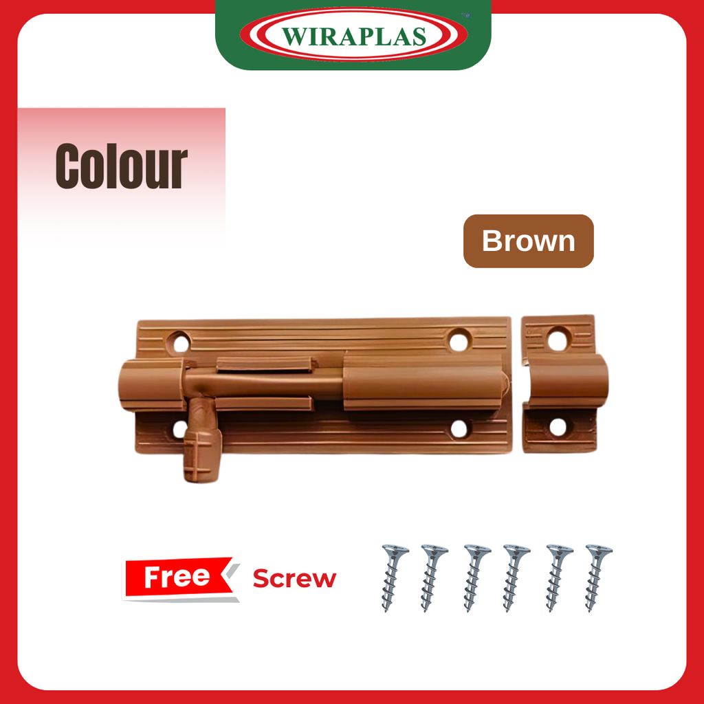 Wiraplas PVC Toilet Door Bolt Selak 7