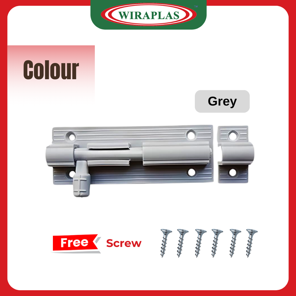 Wiraplas PVC Toilet Door Bolt Selak 5