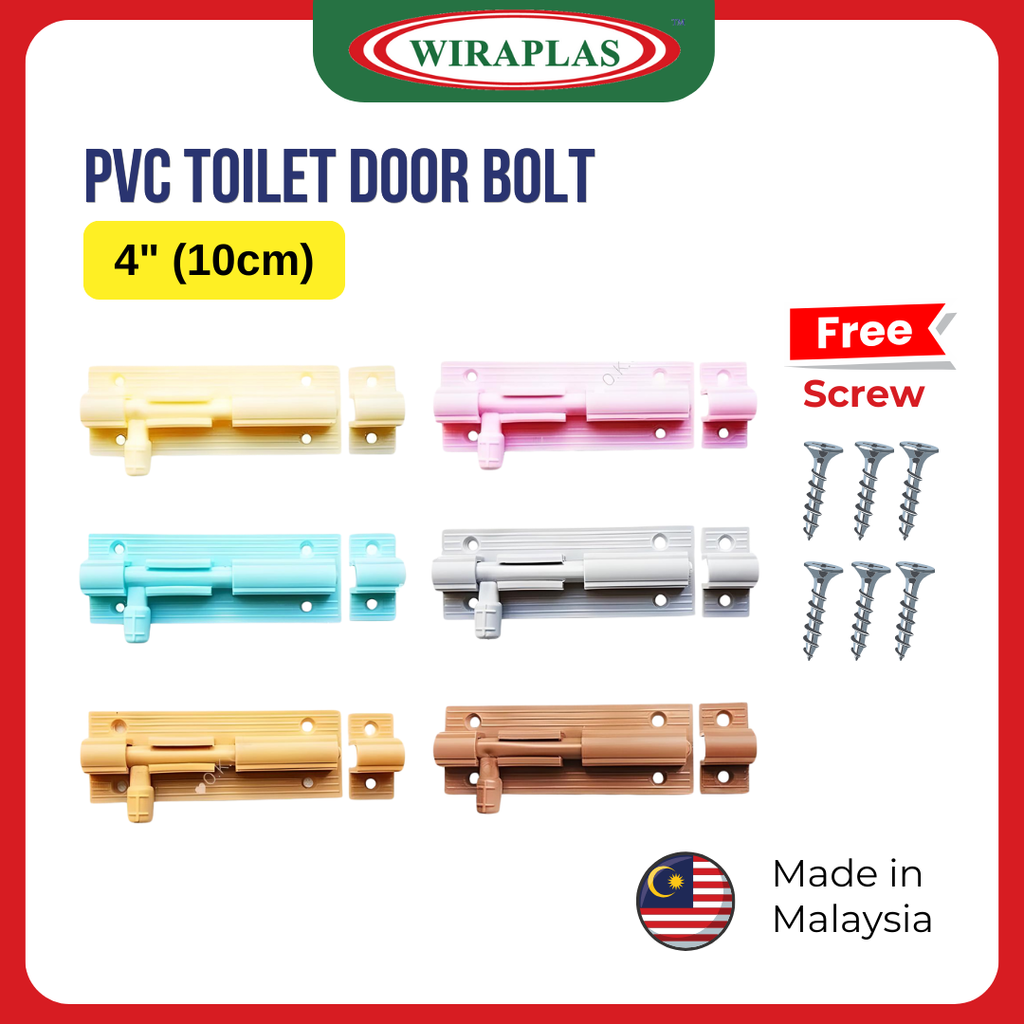 Wiraplas PVC Toilet Door Bolt Selak 1