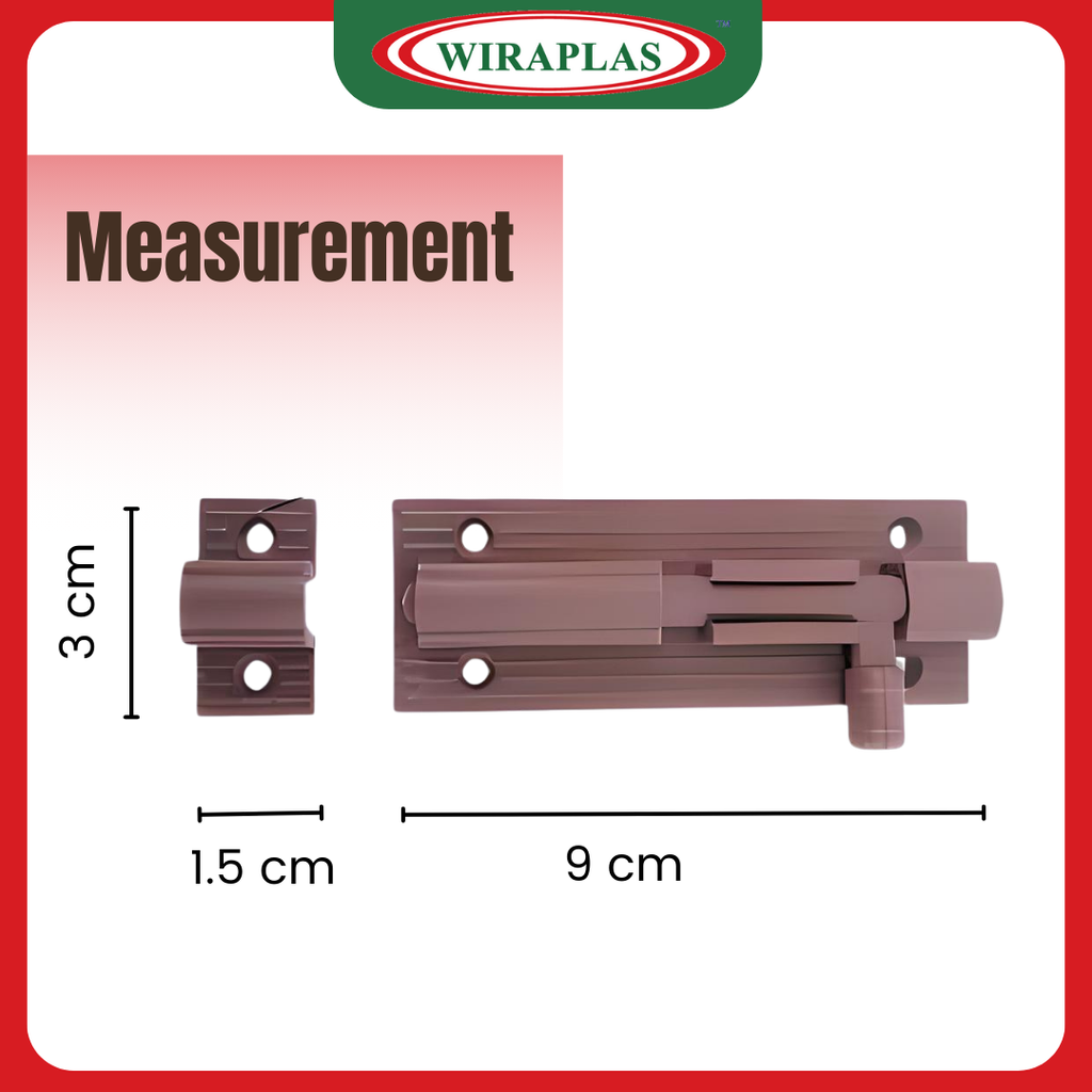Wiraplas PVC Toilet Door Bolt Selak 4