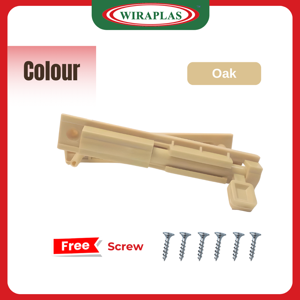 Wiraplas PVC Twin Toilet Door Bolt Selak 9