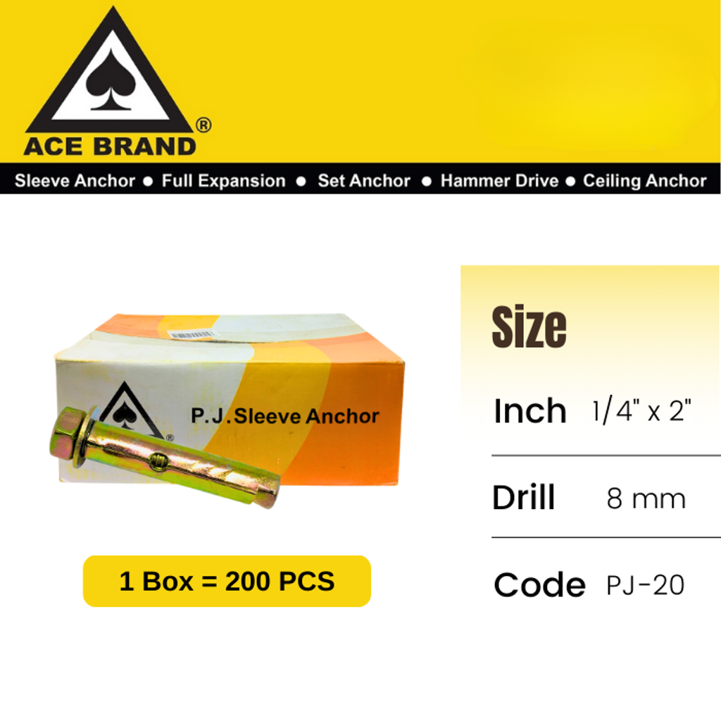 ACE Brand Sleeve Anchor Wall Plug - PJ8