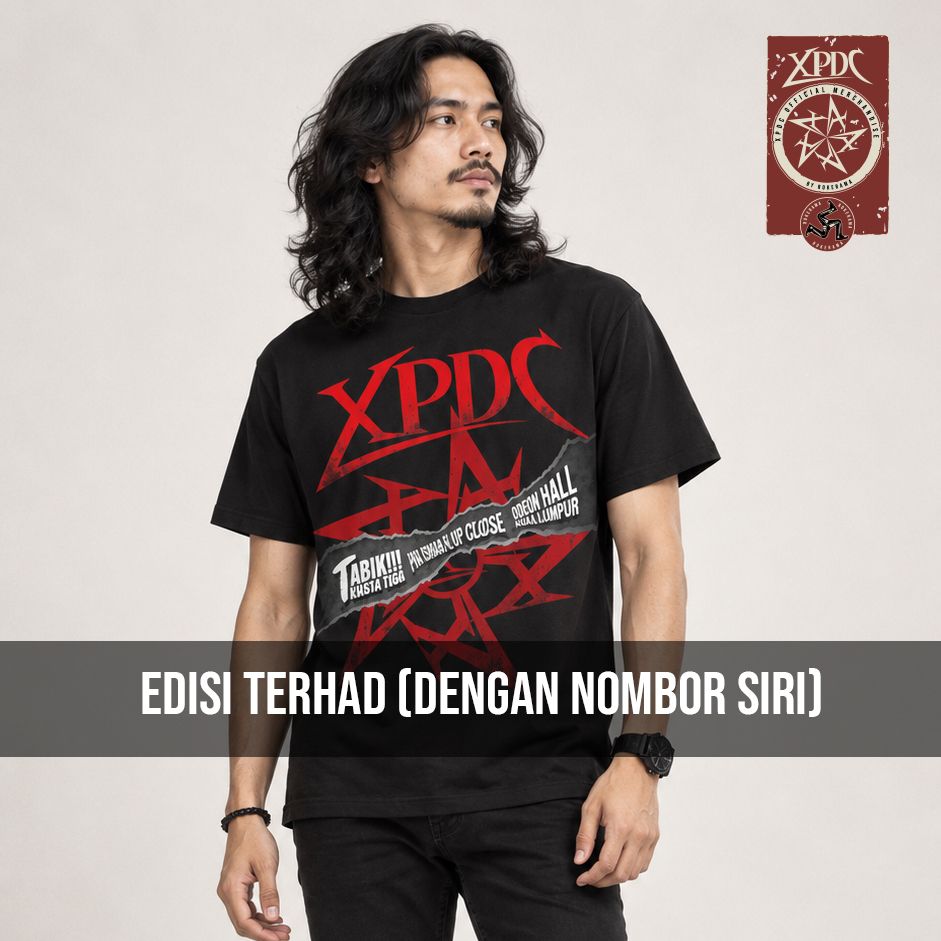 XPDC Tabik Kuasa Tiga — mockup T-shirt hadapan