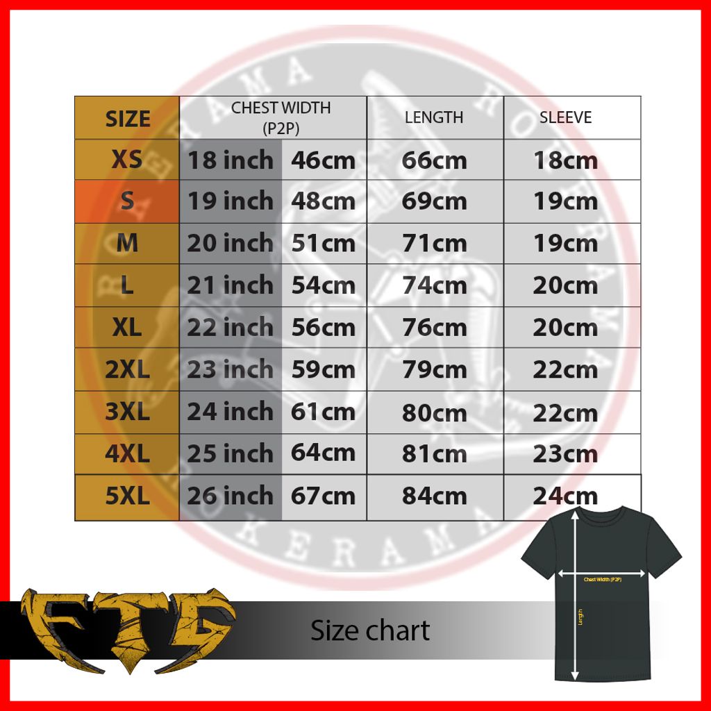 FTG Size Chart