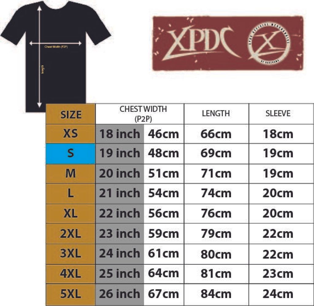 Size Editing Chart XPDC