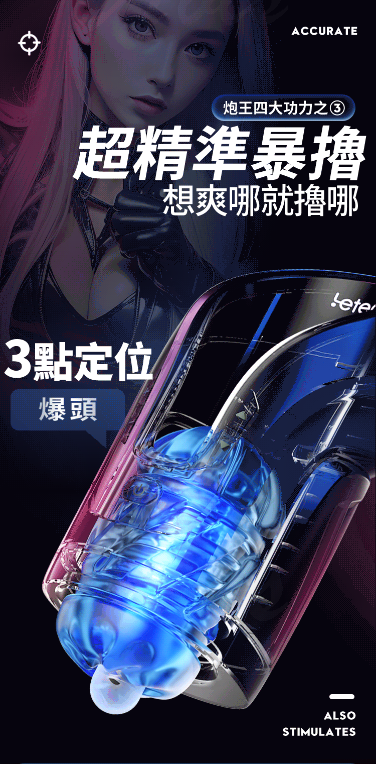 Leten 雷霆炮王36絕技杯具備3點刺激定位設計，精準爆搖並強調個人化刺激體驗