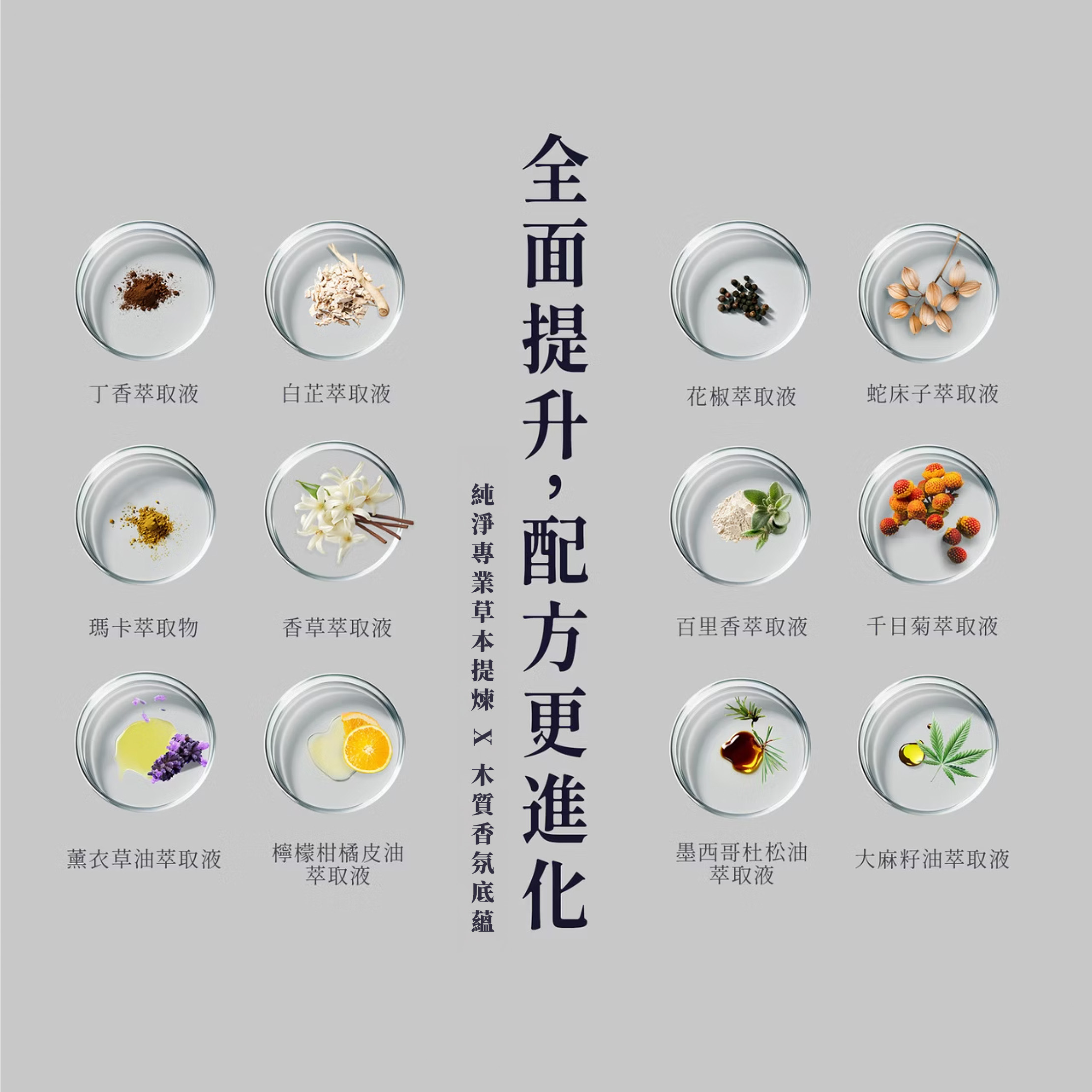 PJ1 Plus純淨專業草本提煉配方全面提升，添加大麻籽油、瑪卡、蛇床子等12種植物萃取，並帶有木質香氛底蘊