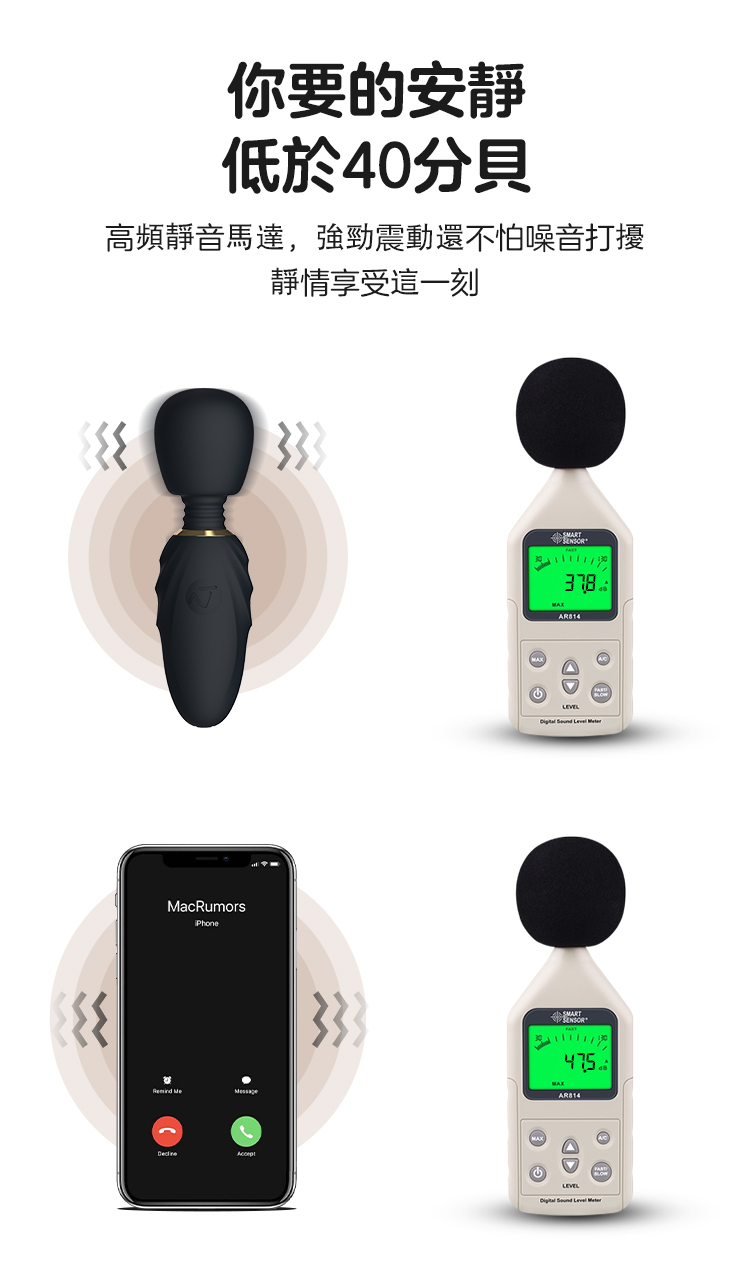 口袋AV魔法棒 - 高級親膚矽膠材質，柔滑觸感，精緻質感細節，專為集中刺激C點與G點設計。