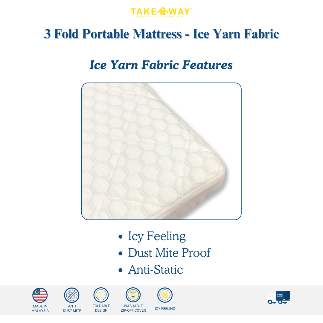 3-Fold Portable Matrress (Ice Yarn) (2)